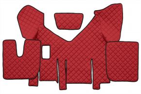 Tapis en simili cuir Q pour IVECO STRALIS XP (01.2016-12.2019) - manuelle - Rouge