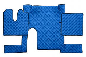 Tapis en simili cuir Q pour MAN TGX (01.2007-12.2017) - manuelle - un tiroir - Bleu