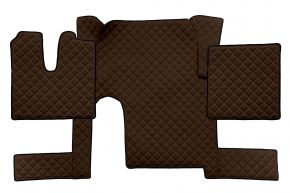 Tapis en simili cuir Q pour MAN TGX (01.2007-12.2017) - manuelle - un tiroir - Marron