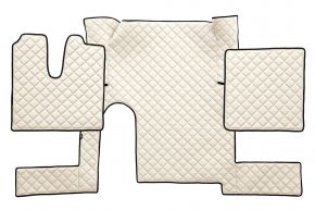 Tapis en simili cuir Q pour MAN TGX (01.2007-12.2017) - manuelle - un tiroir - Beige clair