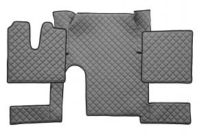 Tapis en simili cuir Q pour MAN TGX (01.2007-12.2017) - manuelle - un tiroir - Gris