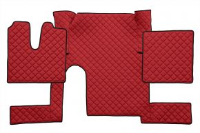 Tapis en simili cuir Q pour MAN TGX (01.2007-12.2017) - manuelle - un tiroir - Rouge