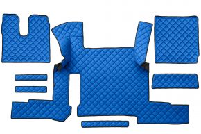 Tapis en simili cuir Q pour MAN TGX (01.2018-03.2020) - automatique - deux tiroirs - Bleu