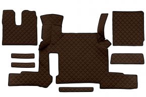Tapis en simili cuir Q pour MAN TGX (01.2018-03.2020) - automatique - deux tiroirs - Marron