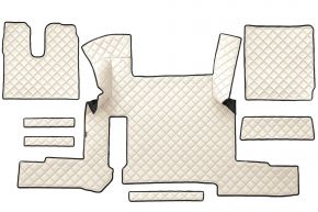 Tapis en simili cuir Q pour MAN TGX (01.2018-03.2020) - automatique - deux tiroirs - Beige clair