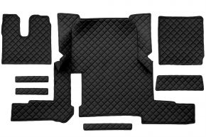 Tapis en simili cuir Q pour MAN TGX (01.2018-03.2020) - automatique - un tiroir - Noir