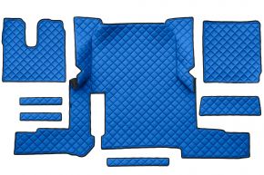 Tapis en simili cuir Q pour MAN TGX (01.2018-03.2020) - automatique - un tiroir - Bleu