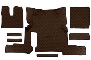Tapis en simili cuir Q pour MAN TGX (01.2018-03.2020) - automatique - un tiroir - Marron
