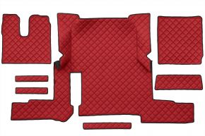 Tapis en simili cuir Q pour MAN TGX (01.2018-03.2020) - automatique - un tiroir - Rouge