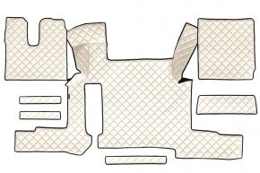 Tapis en simili cuir Q pour MAN TGX (01.2018-03.2020) - manuelle - deux tiroirs - Beige clair