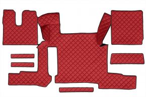 Tapis en simili cuir Q pour MAN TGX (01.2018-03.2020) - manuelle - deux tiroirs - Rouge