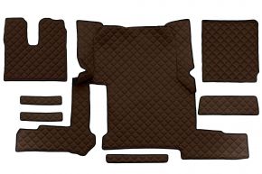 Tapis en simili cuir Q pour MAN TGX (01.2018-03.2020) - manuelle - un tiroir - Marron