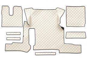 Tapis en simili cuir Q pour MAN TGX (01.2018-03.2020) - manuelle - un tiroir - Beige clair