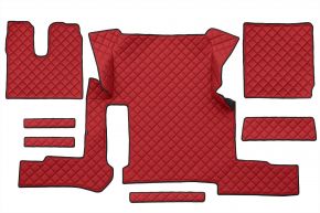 Tapis en simili cuir Q pour MAN TGX (01.2018-03.2020) - manuelle - un tiroir - Rouge