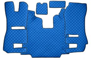 Tapis en simili cuir Q pour SCANIA R (01.2011-12.2016) - automatique - sièges RECARO - siège passager rabattable - Bleu