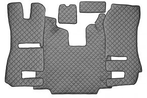 Tapis en simili cuir Q pour SCANIA R (01.2011-12.2016) - automatique - sièges RECARO - siège passager rabattable - Gris