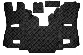Tapis en simili cuir Q pour SCANIA R (01.2011-12.2016) - automatique - sièges RECARO - siège passager pneumatique - Noir