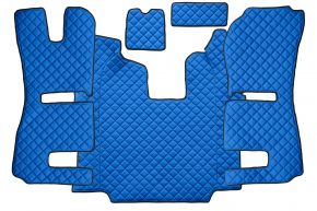 Tapis en simili cuir Q pour SCANIA R (01.2011-12.2016) - automatique - sièges RECARO - siège passager pneumatique - Bleu