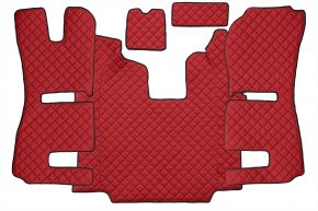 Tapis en simili cuir Q pour SCANIA R (01.2011-12.2016) - automatique - sièges RECARO - siège passager pneumatique - Rouge