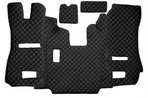 Tapis en simili cuir Q pour SCANIA R (01.2011-12.2016) - sièges RECARO - siège passager rabattable - manuelle - Noir
