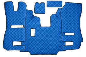 Tapis en simili cuir Q pour SCANIA R (01.2011-12.2016) - sièges RECARO - siège passager rabattable - manuelle - Bleu