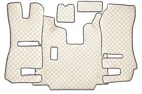 Tapis en simili cuir Q pour SCANIA R (01.2011-12.2016) - sièges RECARO - siège passager rabattable - manuelle - Beige clair