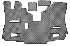 Tapis en simili cuir Q pour SCANIA R (01.2011-12.2016) - sièges RECARO - siège passager rabattable - manuelle - Gris