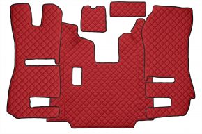 Tapis en simili cuir Q pour SCANIA R (01.2011-12.2016) - sièges RECARO - siège passager rabattable - manuelle - Rouge