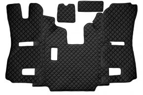 Tapis en simili cuir Q pour SCANIA R (01.2011-12.2016) - manuelle - sièges RECARO - siège passager pneumatique - Noir