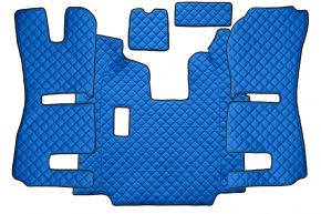 Tapis en simili cuir Q pour SCANIA R (01.2011-12.2016) - manuelle - sièges RECARO - siège passager pneumatique - Bleu