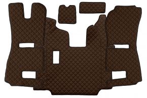 Tapis en simili cuir Q pour SCANIA R (01.2011-12.2016) - manuelle - sièges RECARO - siège passager pneumatique - Marron