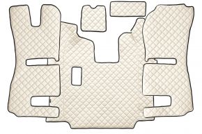 Tapis en simili cuir Q pour SCANIA R (01.2011-12.2016) - manuelle - sièges RECARO - siège passager pneumatique - Beige clair