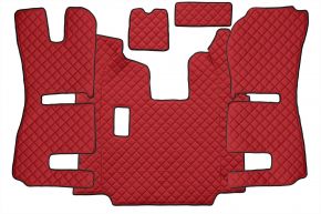 Tapis en simili cuir Q pour SCANIA R (01.2011-12.2016) - manuelle - sièges RECARO - siège passager pneumatique - Rouge