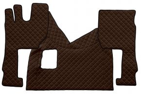 Tapis en simili cuir Q pour VOLVO FH 5 (dès 01.2020) - manuelle - Marron