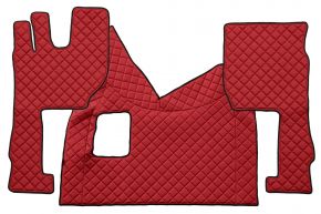 Tapis en simili cuir Q pour VOLVO FH 5 (dès 01.2020) - manuelle - Rouge