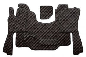 Tapis en simili cuir Q pour SCANIA G (01.2005-12.2016) - Noir/rouge