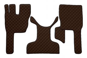 Tapis en simili cuir Q pour VOLVO FM 4 (01.2013-12.2019) - Marron