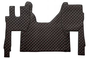 Tapis en simili cuir Q pour FORD F-MAX (dès 10.2018) - Noir/rouge