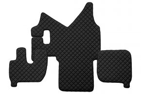 Tapis en simili cuir Q pour IVECO STRALIS (01.2002-12.2012) - manuelle - Noir