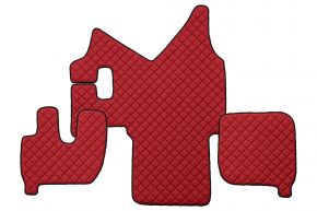 Tapis en simili cuir Q pour IVECO STRALIS (01.2002-12.2012) - manuelle - Rouge