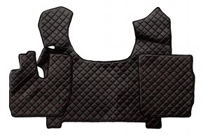 Tapis en simili cuir Q pour IVECO STRALIS S-WAY (03.2019-12.2023) - Noir/rouge