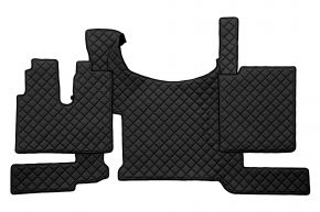 Tapis en simili cuir Q pour MAN TGX (dès 03.2021) - avec frein ADR dans le plancher - Noir