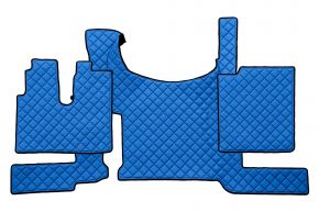 Tapis en simili cuir Q pour MAN TGX (dès 03.2021) - avec frein ADR dans le plancher - Bleu