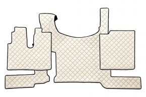 Tapis en simili cuir Q pour MAN TGX (dès 03.2021) - avec frein ADR dans le plancher - Beige clair