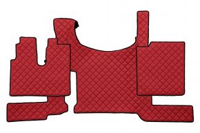 Tapis en simili cuir Q pour MAN TGX (dès 03.2021) - avec frein ADR dans le plancher - Rouge