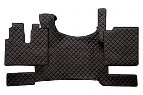 Tapis en simili cuir Q pour MAN TGX (dès 03.2021) - sans frein ADR dans le plancher - Noir/rouge