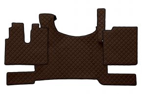 Tapis en simili cuir Q pour MAN TGX (dès 03.2021) - sans frein ADR dans le plancher - Marron