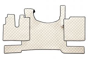 Tapis en simili cuir Q pour MAN TGX (dès 03.2021) - sans frein ADR dans le plancher - Beige clair