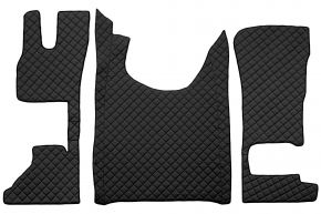 Tapis en simili cuir Q pour DAF XG (dès 10.2021) - siège passager fixe ou siège passager rabattable - Noir