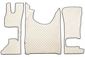 Tapis en simili cuir Q pour DAF XG (dès 10.2021) - siège passager fixe ou siège passager rabattable - Beige clair